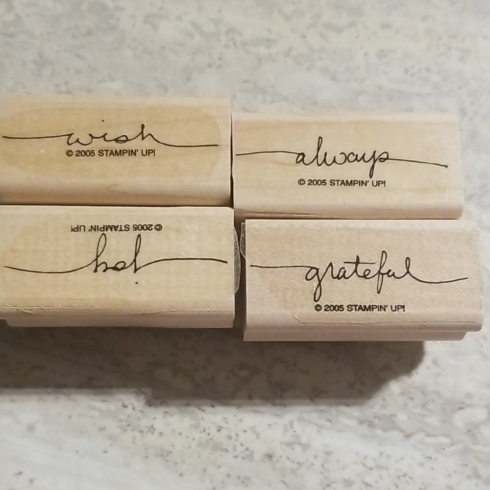 Stampin' Up! Wooden Sentiment Stamps - Small Script Set